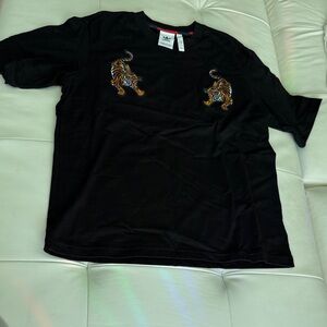 Men’s adidas Black Tee with Orange Tiger Embroidery